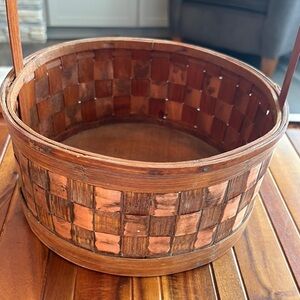 Rustic Basket Woven Copper & Bamboo